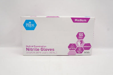 MedPride MPR-50504 Medical Examination Nitrile Gloves, Medium-Box of 100
